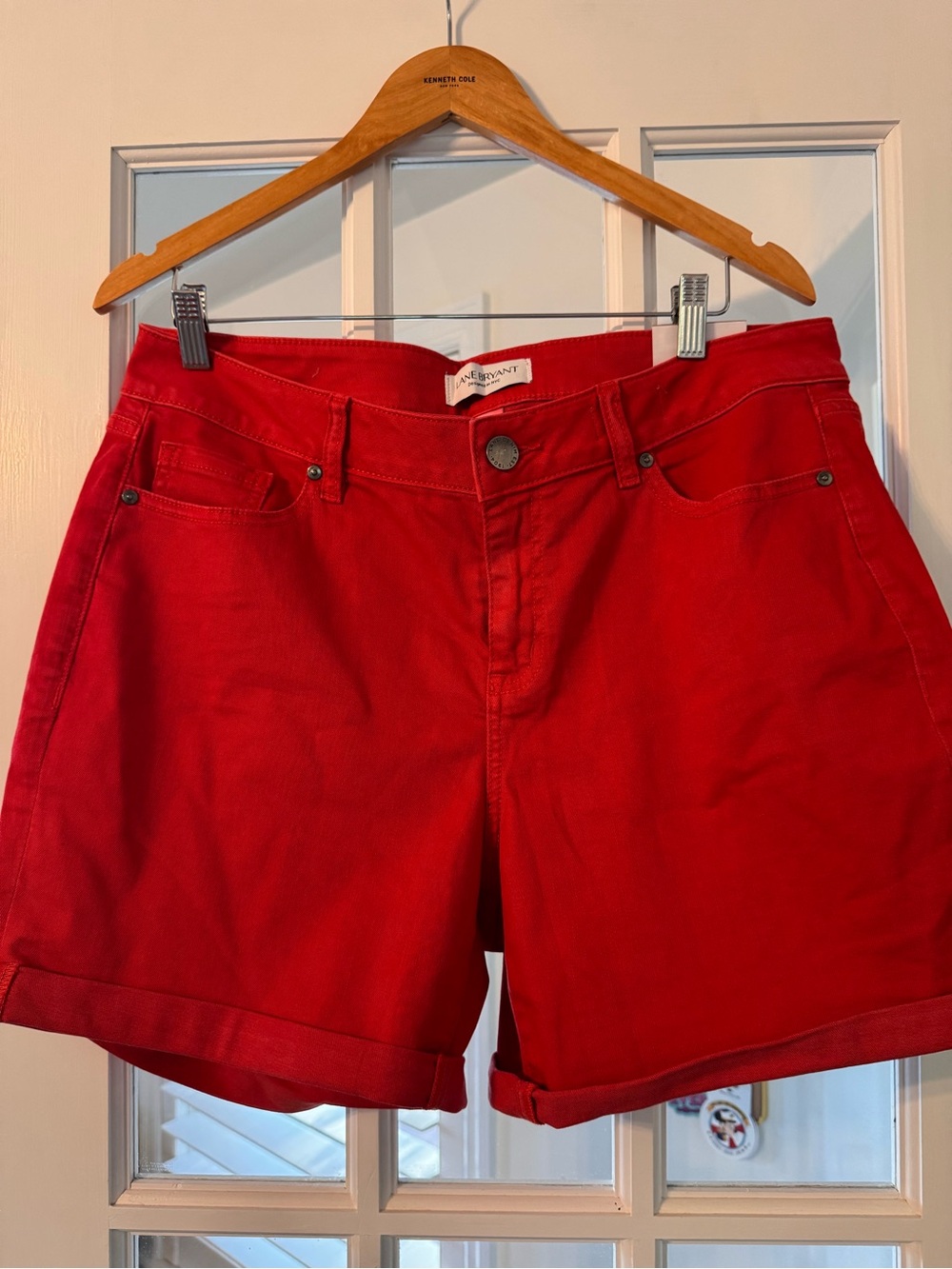 Lane Bryant Vibrant Red Cuffed Jean Shorts